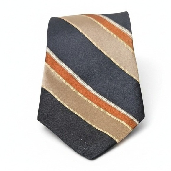 Joseph Abboud Other - Joe by Joseph Abboud Silk Tie Navy Brown Stripe Made in USA 3.5"